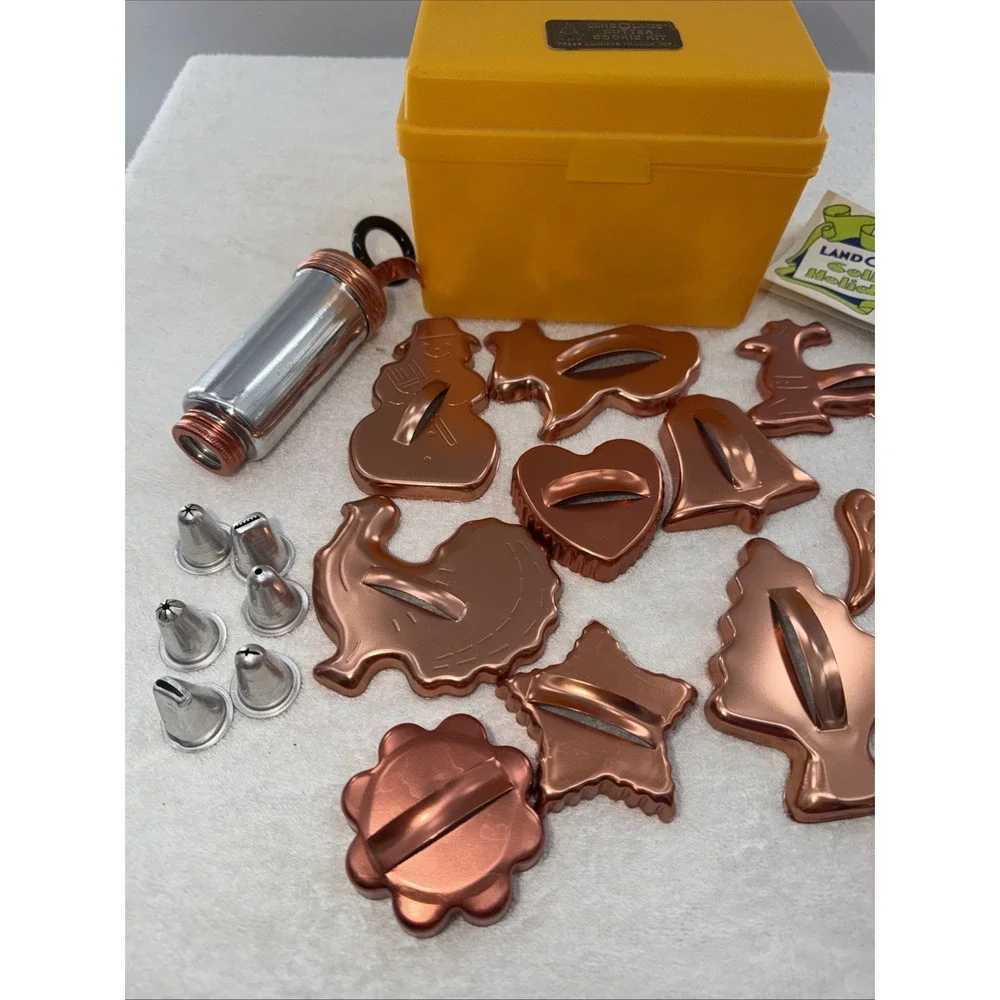 Land O Lakes Butter Cookie Kit Copper Cutters Press 1970s Kit Clean Vintage